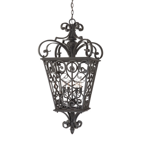 Fort Quinn Four Light Outdoor Hanging Lantern in Marcado Black (10|FQ1920MK01)