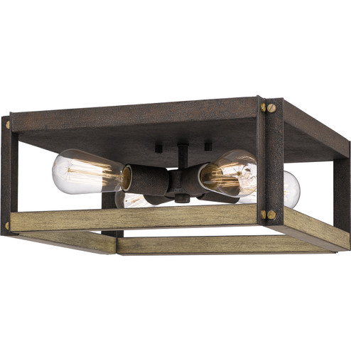 Finn Four Light Flush Mount in Rustic Black (10|FNN1615RK)