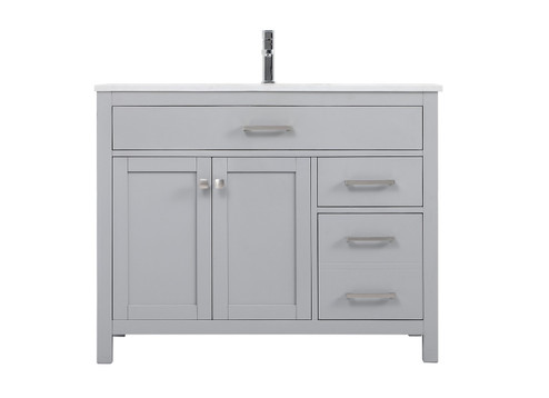 Lewis SIngle Bathroom Vanity in Grey (173|VF23342GR)