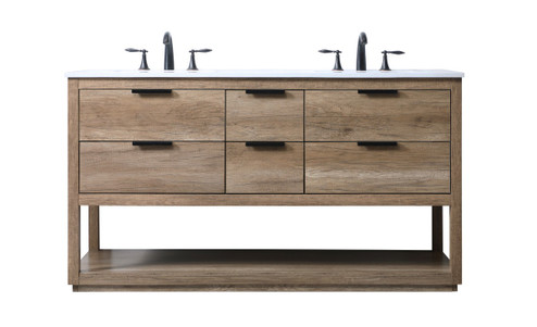 Larkin Double Bathroom Vanity in Natural Oak (173|VF19260DNT)