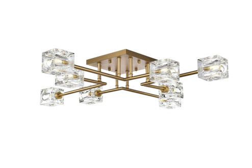 Lyra Eight Light Flush Mount in Satin Gold (173|LD920F32SG)