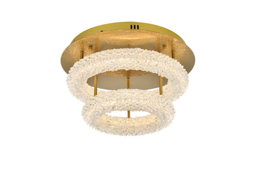 Bowen LED Flush Mount in Satin Gold (173|3800F18L2SG)