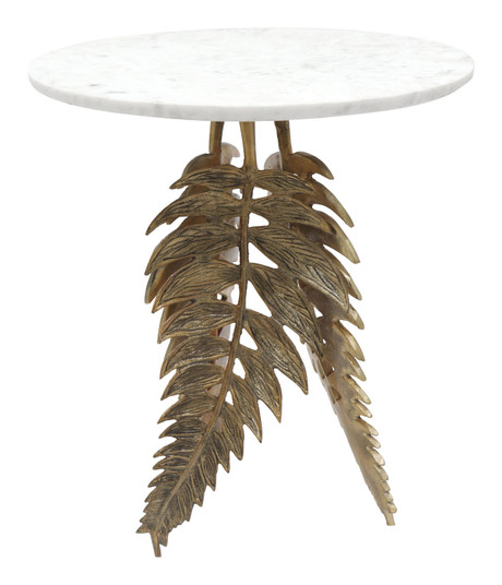 Neruda End Table in White, Gold (339|101685)