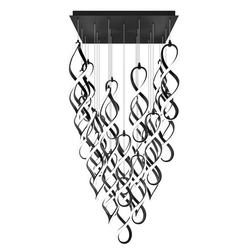 Interlace LED Chandelier in Black (34|PD-47825S-BK)