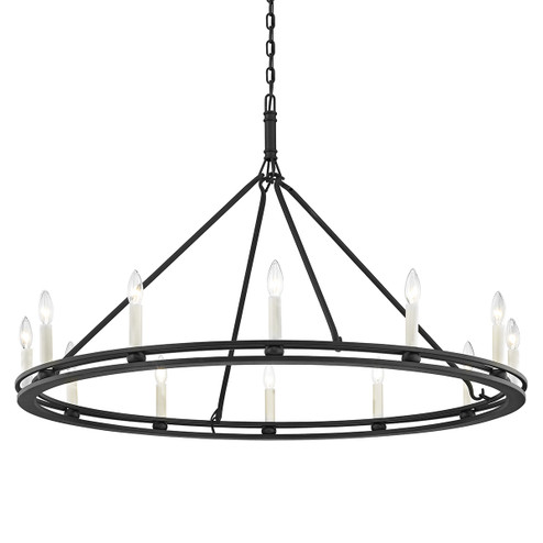 Sutton 12 Light Chandelier in Textured Black (67|F6237-TBK)