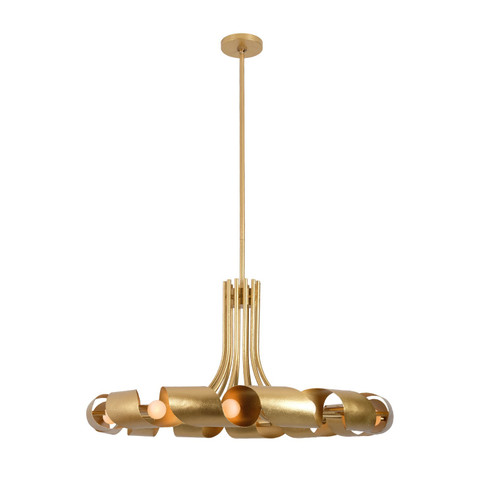 Ribbon 12 Light Pendant in Bright Gold Leaf (33|521952BGL)