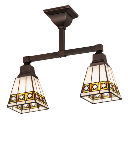 Diamond Band Mission Two Light Semi-Flushmount in Mahogany Bronze (57|269100)