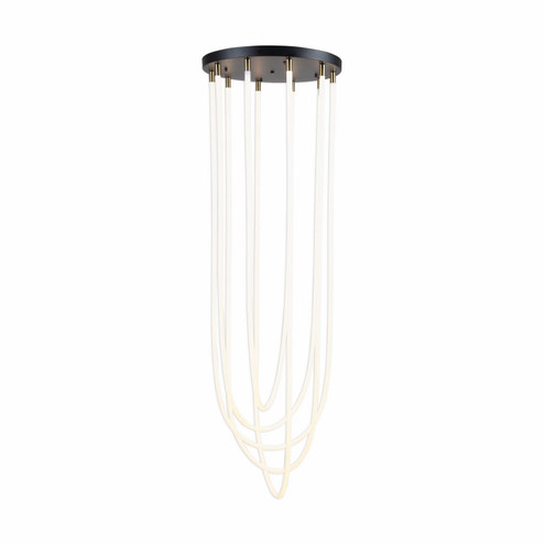 Cascata LED Chandelier in Black and Brushed Brass (78|AC6812BK)