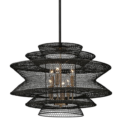 Kokoro Six Light Chandelier in Soft Black (67|F6016-SBK)
