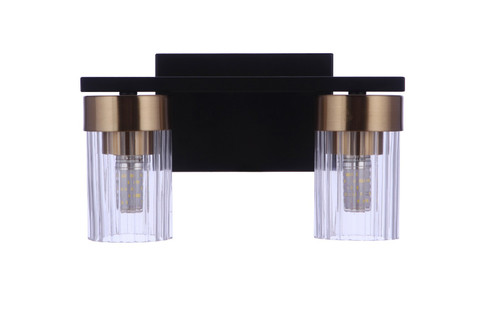 Bond Street Two Light Vanity in Flat Black/Satin Brass (46|11811FBSB2)