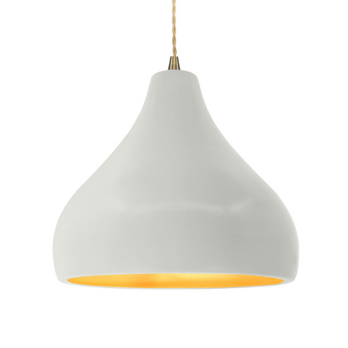 Radiance One Light Pendant in Matte White w/ Champagne Gold (102|CER-6565-MTGD-ABRS-BEIG-TWST)