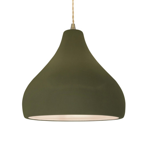 Radiance One Light Pendant in Matte Green (102|CER-6565-MGRN-ABRS-BEIG-TWST)