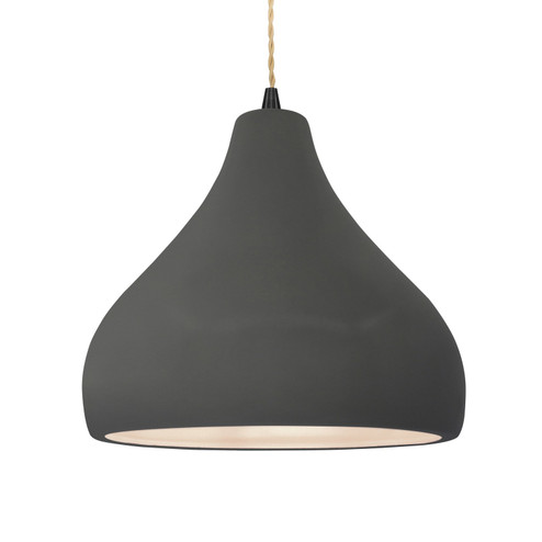 Radiance One Light Pendant in Gloss Grey (102|CER-6565-GRY-MBLK-BEIG-TWST)