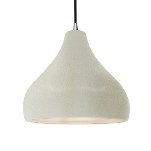Radiance One Light Pendant in White Crackle (102|CER-6565-CRK-NCKL-BKCD)