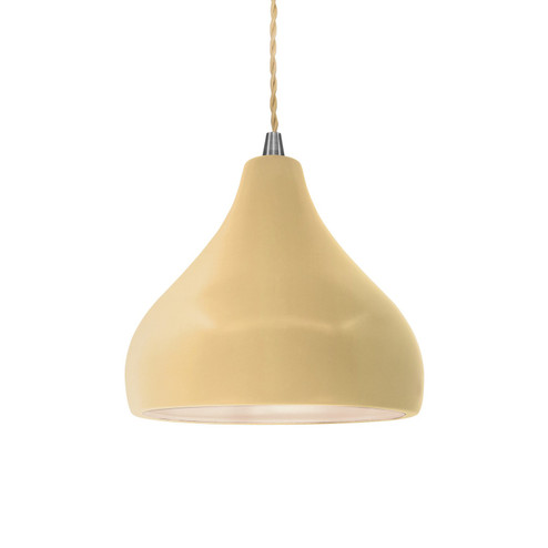 Radiance One Light Pendant in Muted Yellow (102|CER-6560-MYLW-NCKL-BEIG-TWST)