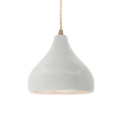 Radiance One Light Pendant in Matte White (102|CER-6560-MAT-ABRS-BEIG-TWST)
