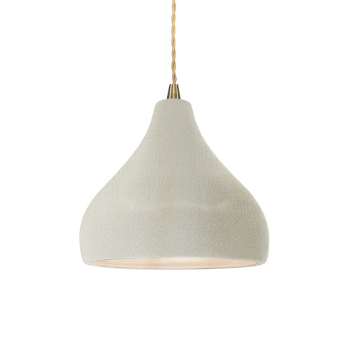 Radiance One Light Pendant in White Crackle (102|CER-6560-CRK-ABRS-BEIG-TWST)