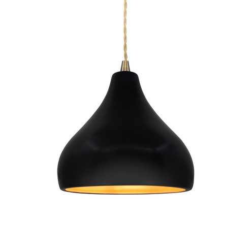 Radiance One Light Pendant in Carbon Matte Black w/ Champagne Gold (102|CER-6560-CBGD-ABRS-BEIG-TWST)