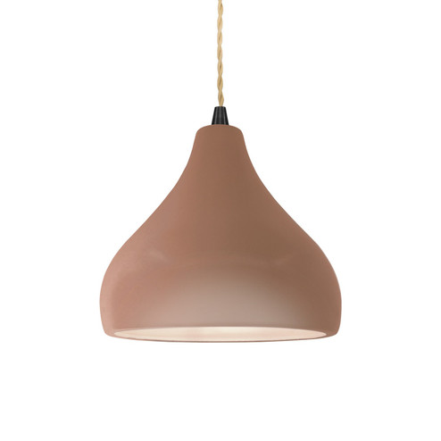Radiance One Light Pendant in Adobe (102|CER-6560-ADOB-MBLK-BEIG-TWST)