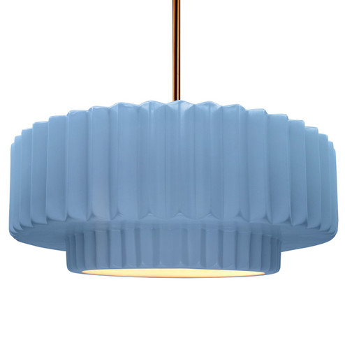 Radiance One Light Pendant in Sky Blue (102|CER-6555-SKBL-BRSS-RIGID)