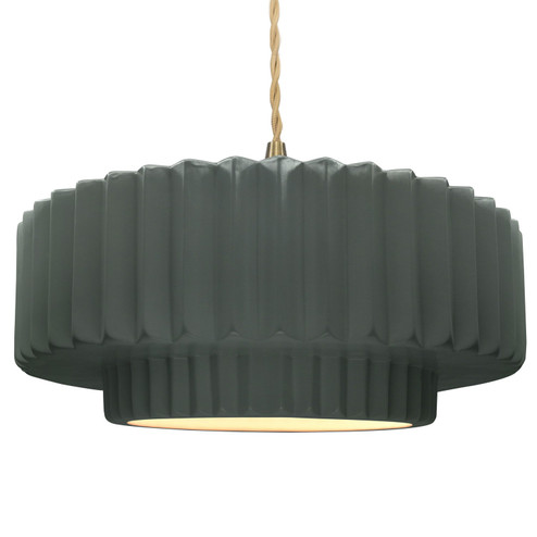 Radiance One Light Pendant in Pewter Green (102|CER-6555-PWGN-BRSS-BEIG-TWST)
