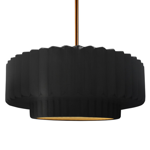 Radiance One Light Pendant in Carbon Matte Black w/ Champagne Gold (102|CER-6555-CBGD-BRSS-RIGID)