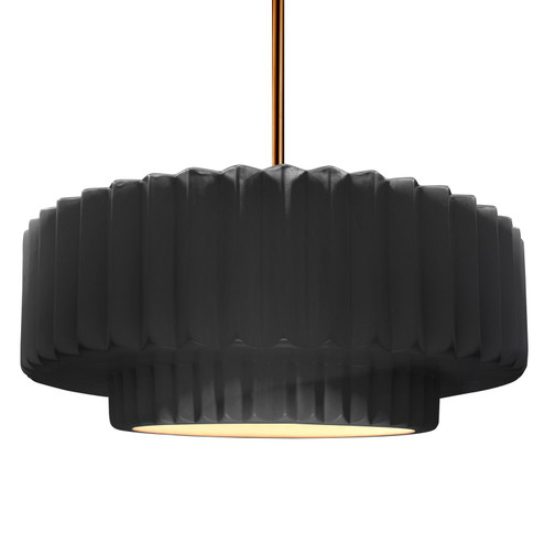 Radiance One Light Pendant in Gloss Black (102|CER-6555-BLK-BRSS-RIGID)