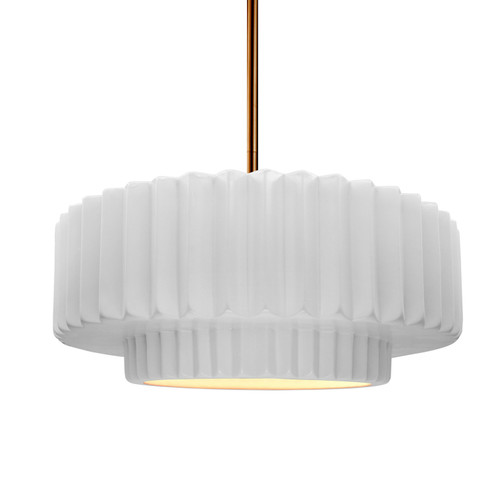Radiance One Light Pendant in Gloss White (102|CER-6553-WHT-BRSS-RIGID)