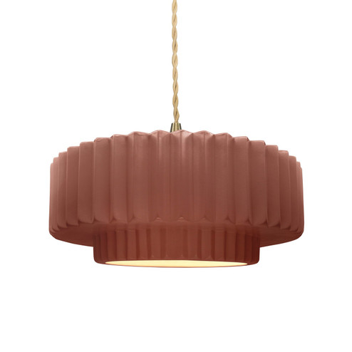 Radiance One Light Pendant in Canyon Clay (102|CER-6553-CLAY-BRSS-BEIG-TWST)