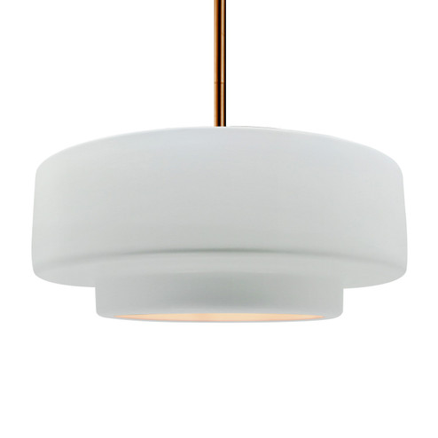 Radiance One Light Pendant in Gloss White (102|CER-6545-WHT-BRSS-RIGID)