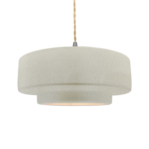 Radiance One Light Pendant in White Crackle (102|CER-6545-CRK-NCKL-BEIG-TWST)