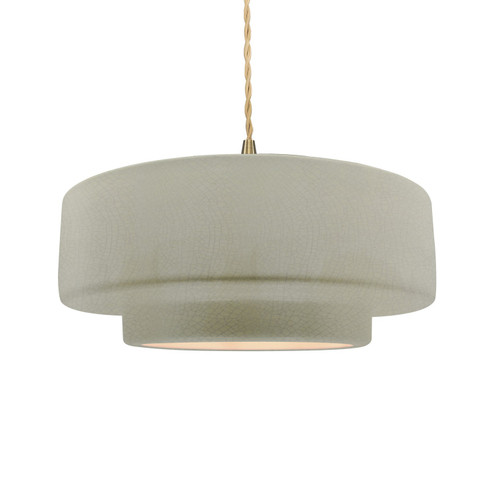 Radiance One Light Pendant in Celadon Green Crackle (102|CER-6545-CKC-BRSS-BEIG-TWST)