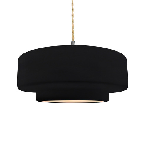 Radiance One Light Pendant in Gloss Black (102|CER-6545-BLK-NCKL-BEIG-TWST)