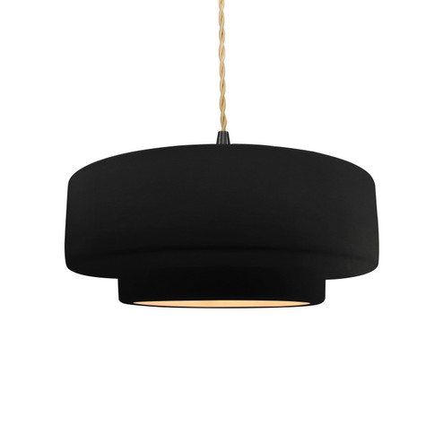 Radiance One Light Pendant in Carbon Matte Black w/ Champagne Gold (102|CER-6543-CBGD-MBLK-BEIG-TWST)