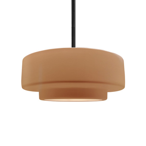 Radiance One Light Pendant in Adobe (102|CER-6543-ADOB-MBLK-RIGID)