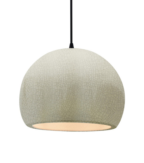 Radiance One Light Pendant in White Crackle (102|CER-6535-CRK-MBLK-BKCD)