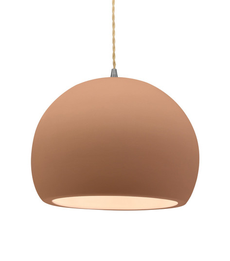 Radiance One Light Pendant in Adobe (102|CER-6535-ADOB-NCKL-BEIG-TWST)