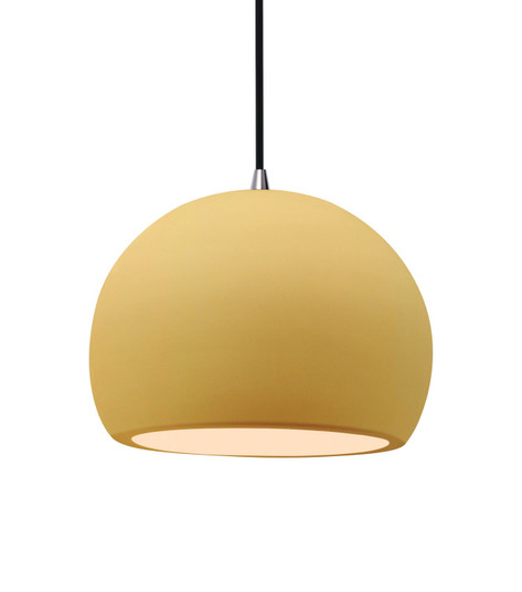 Radiance One Light Pendant in Muted Yellow (102|CER-6533-MYLW-NCKL-BKCD)