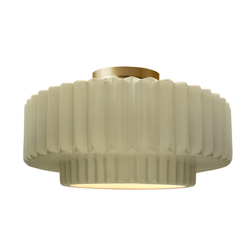 Radiance One Light Semi-Flush Mount in Vanilla (Gloss) (102|CER-6375-VAN-BRSS)