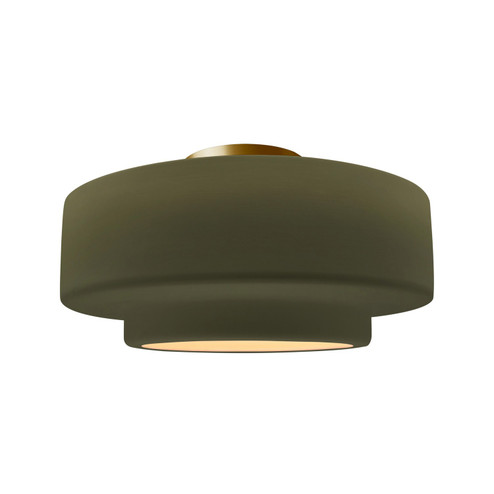 Radiance One Light Semi-Flush Mount in Matte Green (102|CER-6365-MGRN-BRSS)