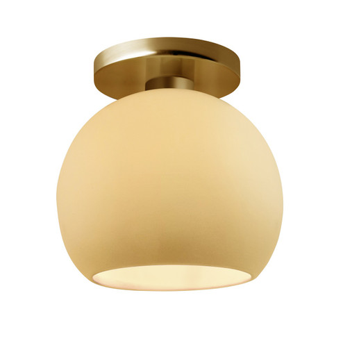 Radiance One Light Semi-Flush Mount in Muted Yellow (102|CER-6353-MYLW-BRSS)