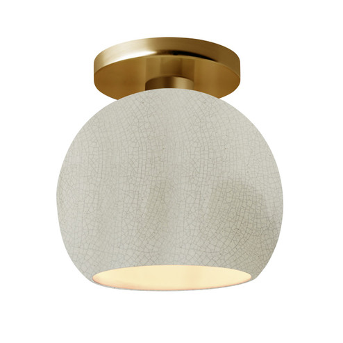 Radiance One Light Semi-Flush Mount in White Crackle (102|CER-6353-CRK-BRSS)
