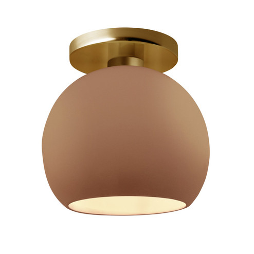 Radiance One Light Semi-Flush Mount in Adobe (102|CER-6353-ADOB-BRSS)