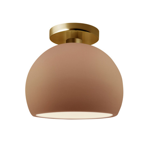 Radiance One Light Semi-Flush Mount in Adobe (102|CER-6350-ADOB-BRSS)