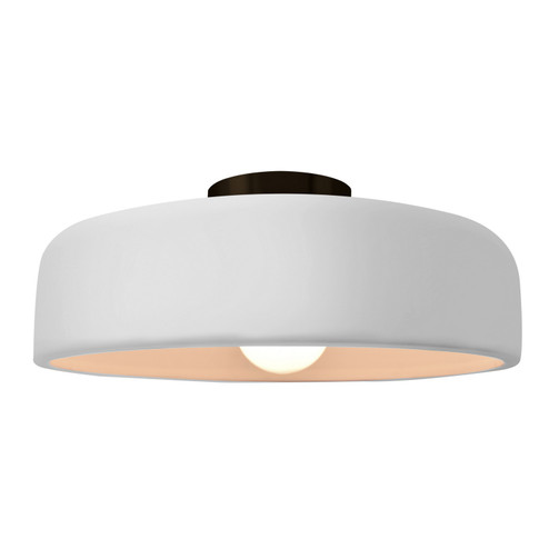 Radiance One Light Semi-Flush Mount in Gloss White (102|CER-6345-WHT-MBLK)