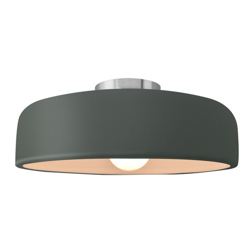 Radiance One Light Semi-Flush Mount in Pewter Green (102|CER-6345-PWGN-NCKL)