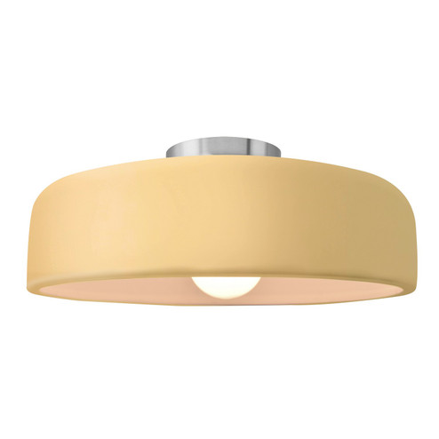 Radiance One Light Semi-Flush Mount in Muted Yellow (102|CER-6345-MYLW-NCKL)