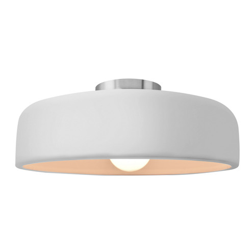 Radiance LED Semi-Flush Mount in White Crackle (102|CER-6345-CRK-BRSS-LED1-700)