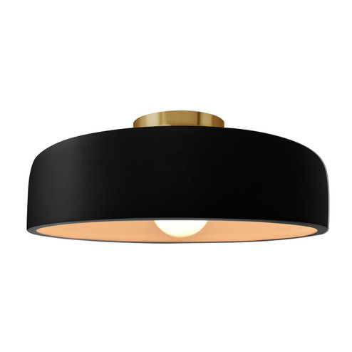Radiance One Light Semi-Flush Mount in Carbon - Matte Black (102|CER-6345-CRB-BRSS)