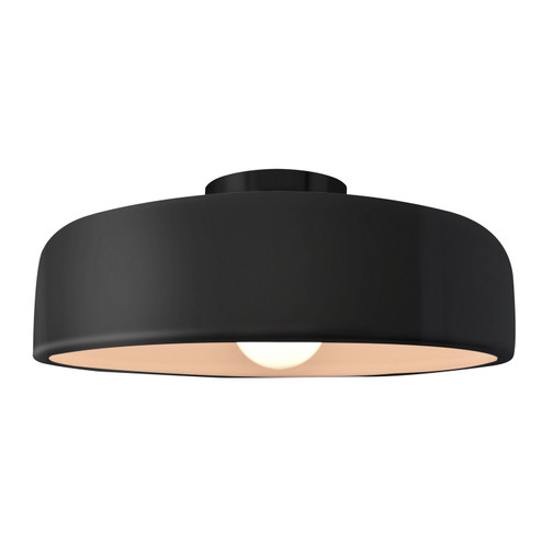 Radiance One Light Semi-Flush Mount in Gloss Black (102|CER-6345-BLK-MBLK)